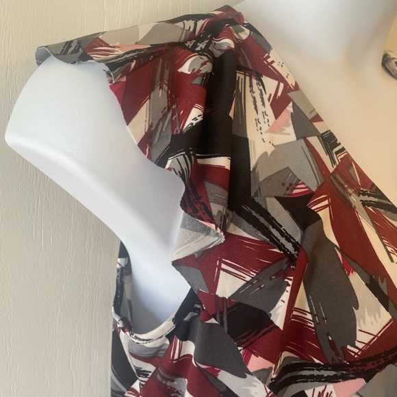 Ricki's NWOT Multicolor Abstract V-Neck Blouse - Picture 2 of 8